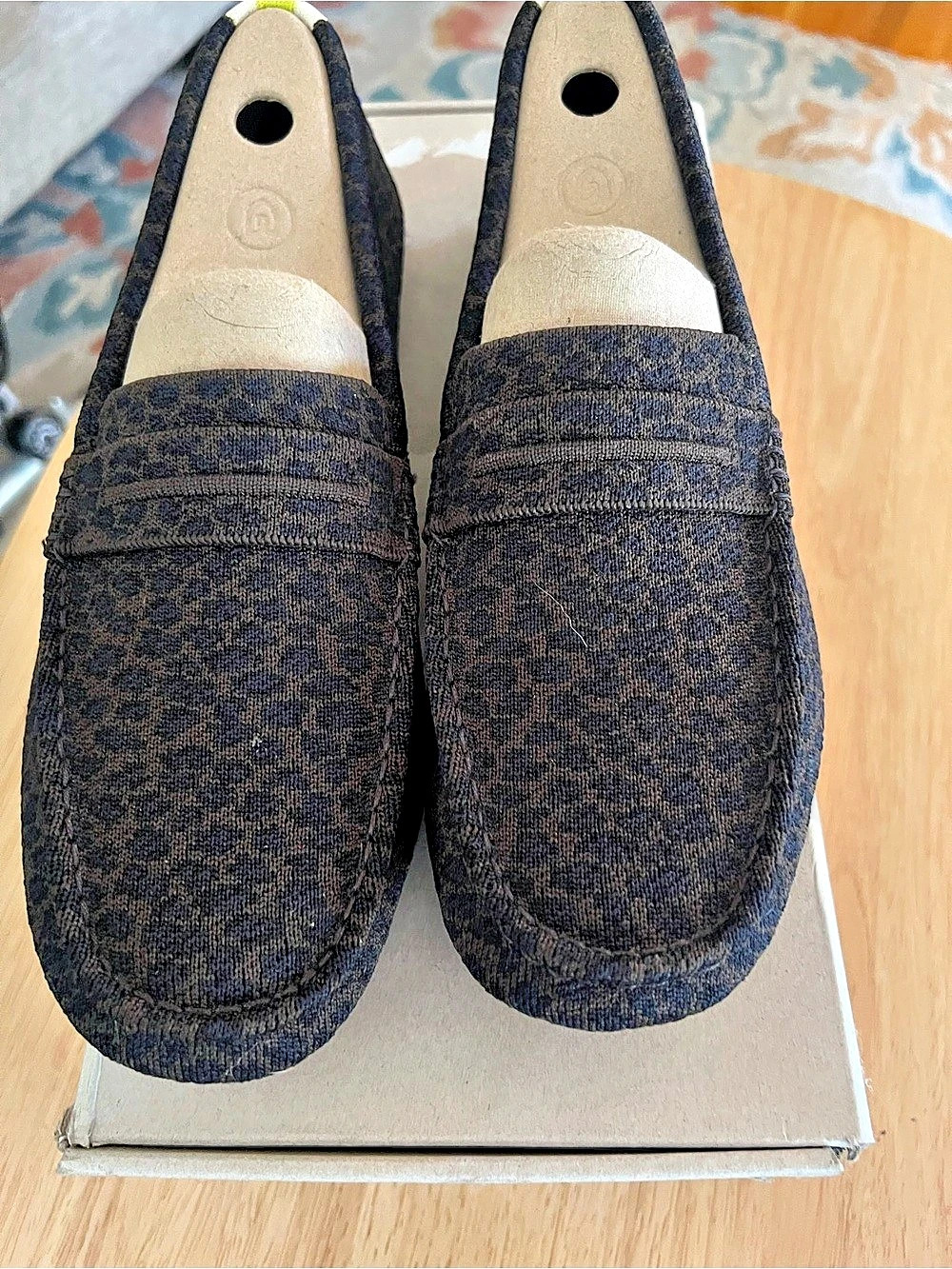 Rothy’s The Driver Chocolate Spot Leopard Loafers Size 11